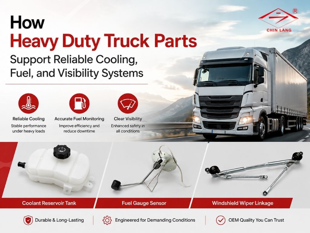 How Heavy Duty Truck Parts Support Reliable Cooling, Fuel, and Visibility Systems